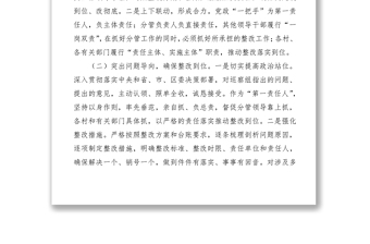 2021镇党委书记履行第一责任人责任抓好巡察整改落实情况的汇报