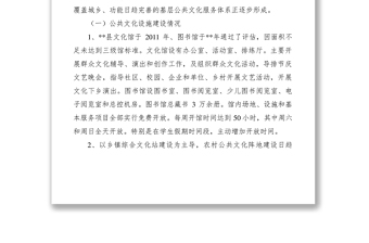 2021公共文化设施建设调研情况汇报
