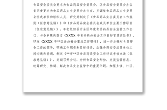 2021XXXX年上半年食品安全监管工作总结