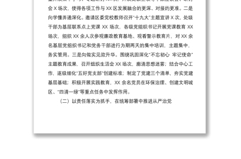 2020年上半年落实全面从严治党主体责任情况报告