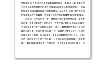 2021在迎接省环保督察“回头看”动员大会上的讲话