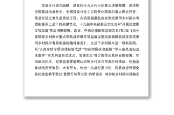 2021某县纪委书记关于护航乡村振兴战略实施的研讨发言