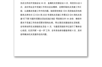 2021局党组书记党建工作述职报告