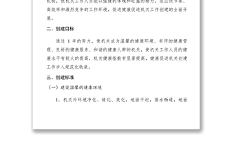 2021【工作方案】乡镇创建健康促进机关工作实施方案