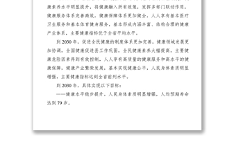 2021县贯彻落实《“健康中国2030”规划纲要》实施方案