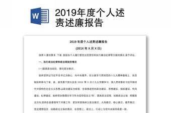 2019年度个人述责述廉报告