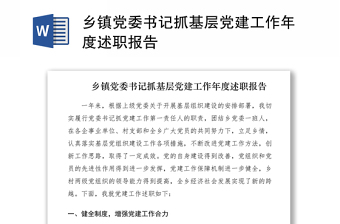 抓基层党建工作述职报告