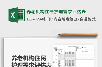 2021养老机构住民护理需求评估表免费下载
