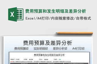 行政费用预算表