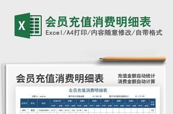 2021会员充值消费明细表免费下载