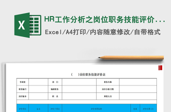 2021HR工作分析之岗位职务技能评价表 (DEMO)免费下载