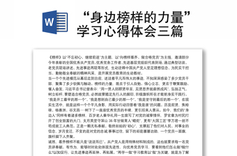 榜样的力量心得体会