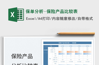 2022保单分析-保险产品比较表免费下载
