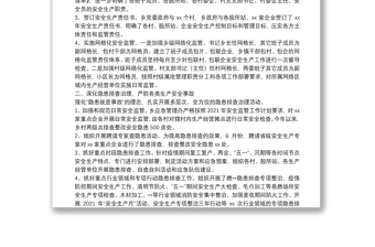 X乡2021年度安全生产工作上半年工作总结 
