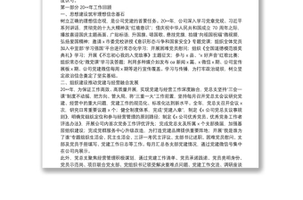 20**年党建工作总结及20**年工作计划：务实创新抓党建 全力以赴促发展