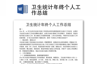 卫生统计年终个人工作总结