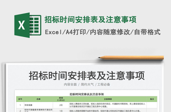 2022招标时间安排表及注意事项免费下载