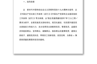 集团基层党支部开展两化两强两创党建品牌建设实施方案范文公司国企创建工作