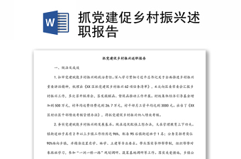 抓党建促乡村振兴述职报告