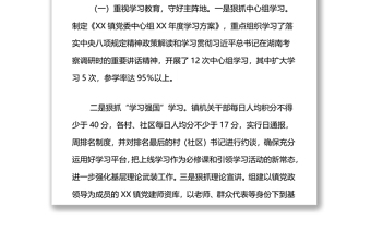 XX镇宣传思想工作情况汇报