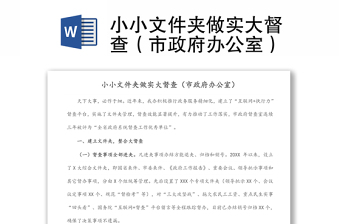 小小文件夹做实大督查（市政府办公室）
