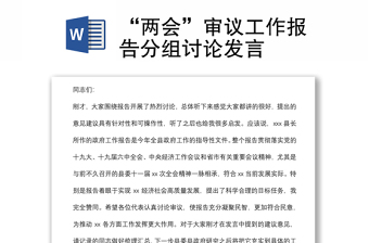 “两会”审议工作报告分组讨论发言