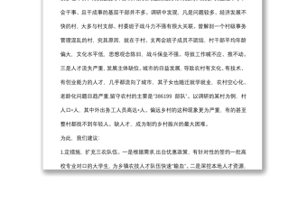 关于加强农村人才队伍建设助推乡村振兴战略的建议——政协大会发言材料