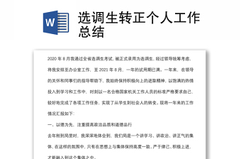 选调生转正个人工作总结