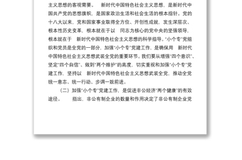 在“小个专”党建工作推进会议上的讲话