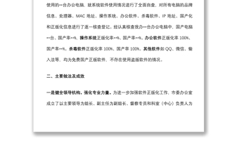 市委办公室关于软件正版化工作自查情况的报告