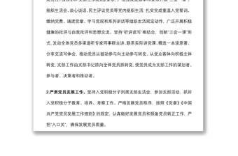 支部党建工作计划