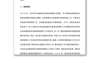 市房屋安全隐患排查整治工作汇报