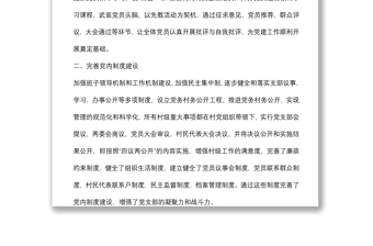 村党支部先进基层党组织典型事迹材料