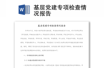 2023国企党建专项检查总结