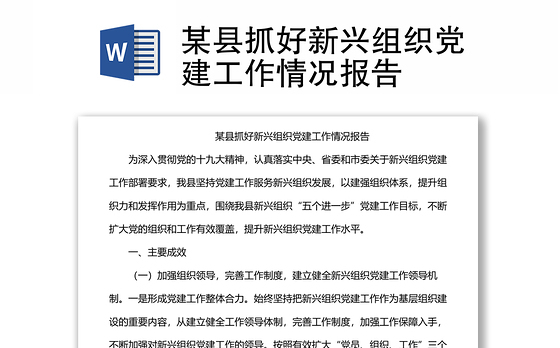 某县抓好新兴组织党建工作情况报告