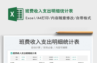 班费收入支出明细统计表