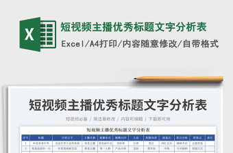 短视频主播优秀标题文字分析表
