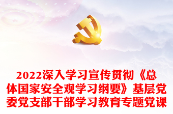 2022深入学习宣传贯彻《总体国家安全观学习纲要》基层党委党支部干部学习教育专题党课