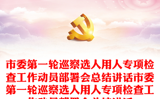 市委第一轮巡察选人用人专项检查工作动员部署会总结讲话市委第一轮巡察选人用人专项检查工作动员部署会总结讲话