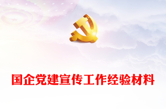 国企党建宣传工作经验材料