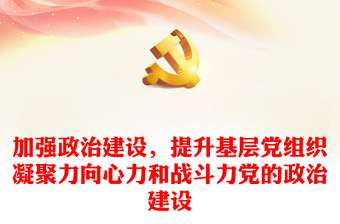 加强政治建设，提升基层党组织凝聚力向心力和战斗力党的政治建设