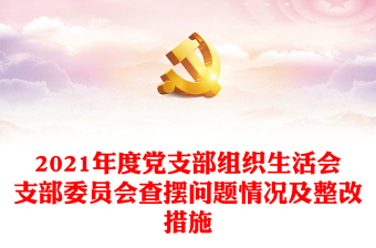 2021年度党支部组织生活会支部委员会查摆问题情况及整改措施