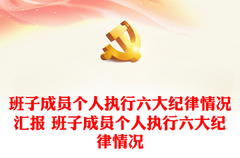 六大纪律执行情况