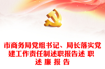 市商务局党组书记、局长落实党建工作责任制述职报告述 职 述 廉 报 告