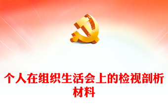 个人在组织生活会上的检视剖析材料