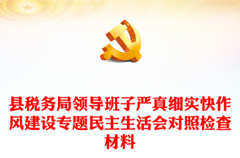 县税务局领导班子严真细实快作风建设专题民主生活会对照检查材料