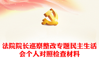 法院院长巡察整改专题民主生活会个人对照检查材料