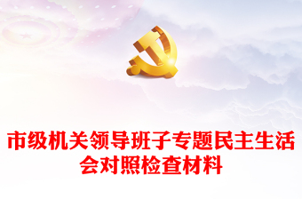 市级机关领导班子专题民主生活会对照检查材料