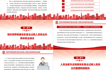2022全过程人民民主的制度逻辑PPT红色精美风党员干部学习教育专题党课党建课件