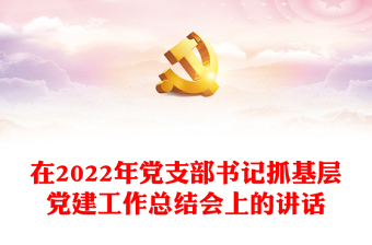 在2022年党支部书记抓基层党建工作总结会上的讲话